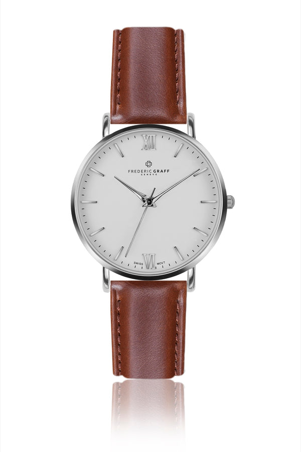 Silver Dent Blanche Cognac Leather