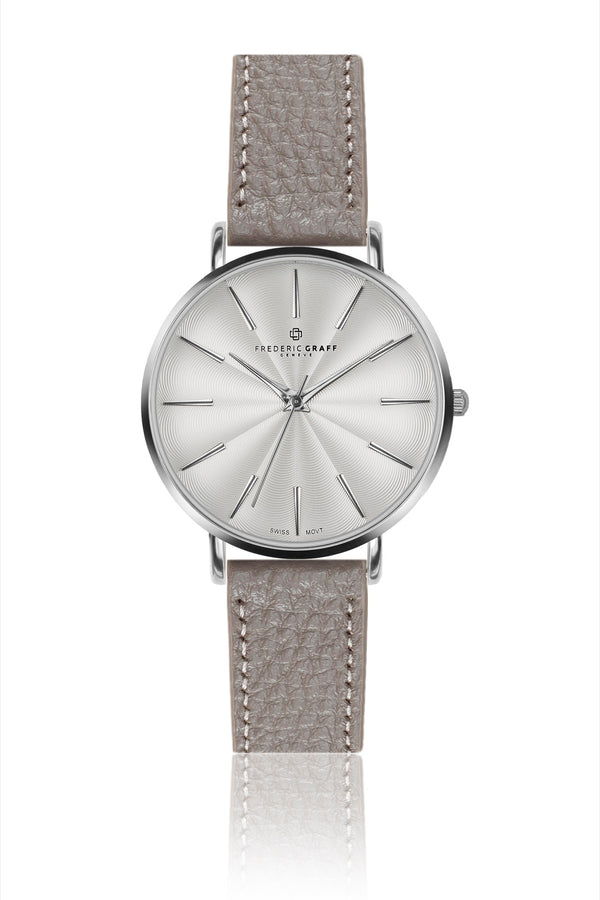 Silver Monte Rosa Lychee grey Leather