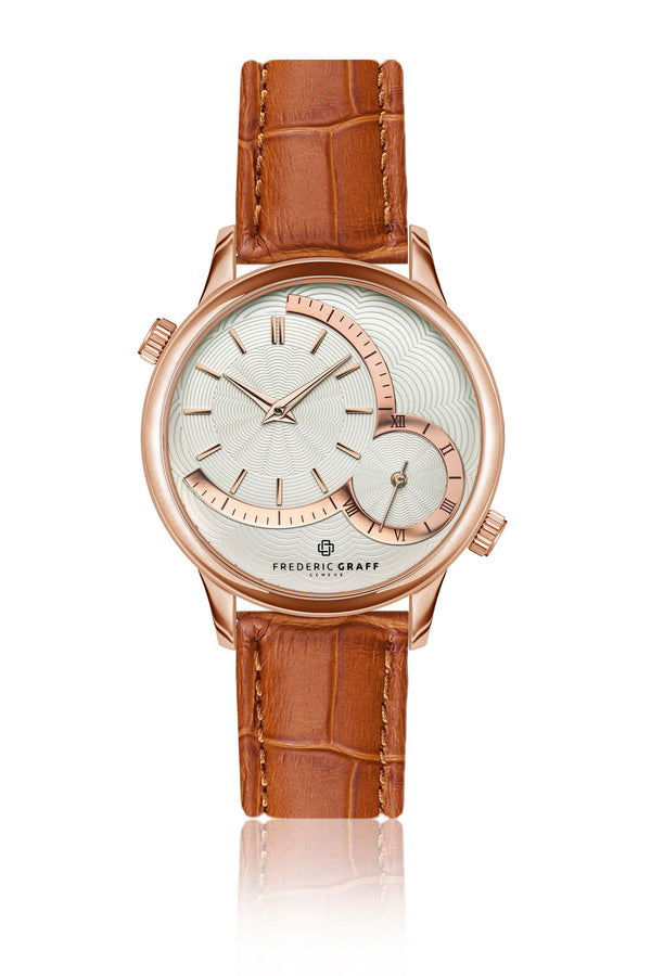 Hermon Croco Ginger Brown Leather Watch
