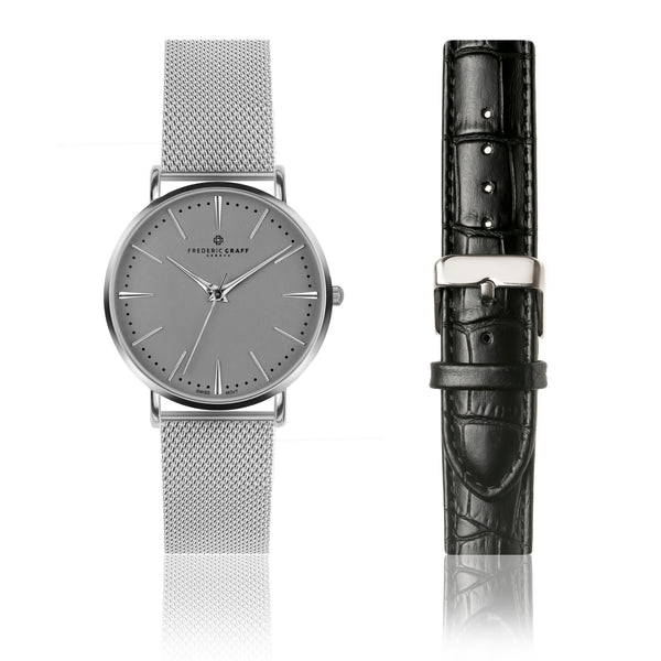 Set of Watch and Bracelet Silver Eiger